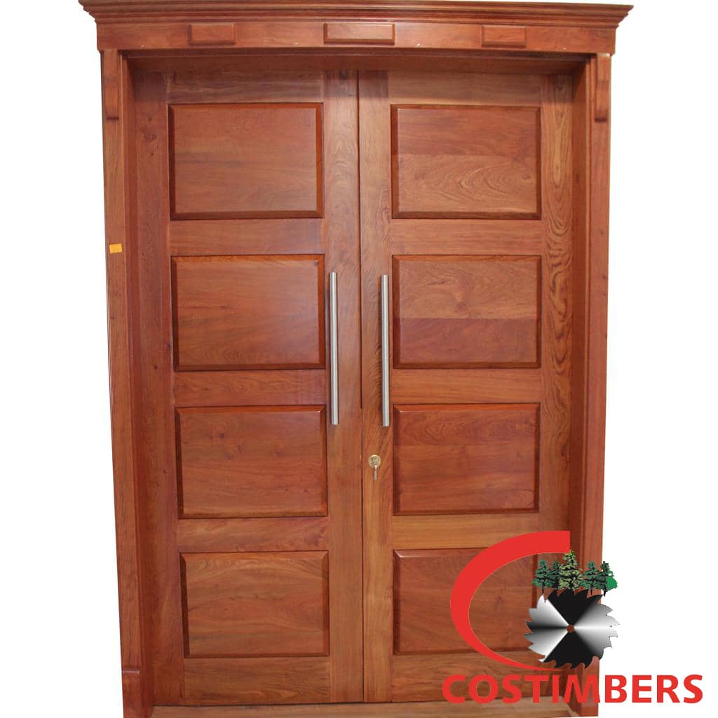 Teak 8 panel double door